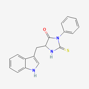 molecular formula C18H15N3OS B1586656 5-(1H-Indol-3-ylmethyl)-3-phenyl-2-thioxoimidazolidin-4-one CAS No. 5789-24-2