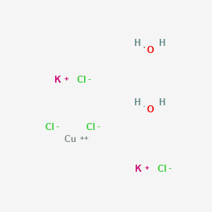 molecular formula Cl4CuH4K2O2 B158677 Copper;dipotassium;tetrachloride;dihydrate CAS No. 10085-76-4