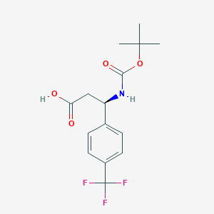molecular formula C15H18F3NO4 B1586852 (R)-3-((叔丁氧羰基)氨基)-3-(4-(三氟甲基)苯基)丙酸 CAS No. 501015-19-6