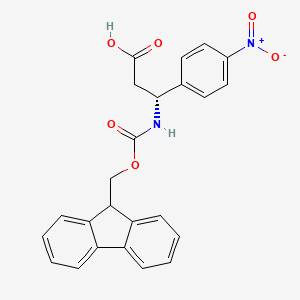 molecular formula C24H20N2O6 B1586854 (R)-3-((((9H-Fluoren-9-yl)methoxy)carbonyl)amino)-3-(4-nitrophenyl)propanoic acid CAS No. 507472-26-6