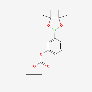 molecular formula C17H25BO5 B1586918 3-(tert-Butoxycarbonyloxy)phenylboronic acid pinacol ester CAS No. 480438-74-2