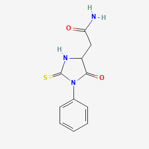 molecular formula C11H11N3O2S B1586940 5-Oxo-1-phenyl-2-thioxo-4-imidazolidineacetamide CAS No. 5624-08-8