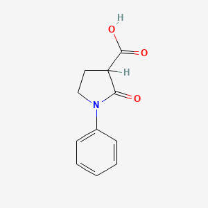 molecular formula C11H11NO3 B1586943 2-氧代-1-苯基吡咯烷-3-羧酸 CAS No. 56137-52-1