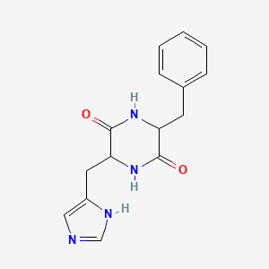 molecular formula C15H16N4O2 B1586967 3-benzyl-6-(1H-imidazol-5-ylmethyl)piperazine-2,5-dione CAS No. 56586-95-9