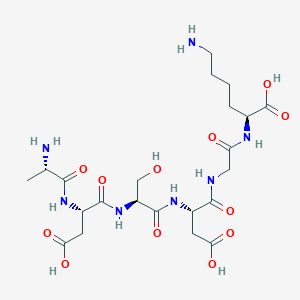 molecular formula C22H37N7O12 B158697 H-丙氨酸-天冬氨酸-丝氨酸-天冬氨酸-甘氨酸-赖氨酸-OH CAS No. 131574-31-7