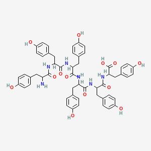 molecular formula C54H56N6O13 B1586970 2-[[2-[[2-[[2-[[2-[[2-Amino-3-(4-hydroxyphenyl)propanoyl]amino]-3-(4-hydroxyphenyl)propanoyl]amino]-3-(4-hydroxyphenyl)propanoyl]amino]-3-(4-hydroxyphenyl)propanoyl]amino]-3-(4-hydroxyphenyl)propanoyl]amino]-3-(4-hydroxyphenyl)propanoic acid CAS No. 6934-38-9