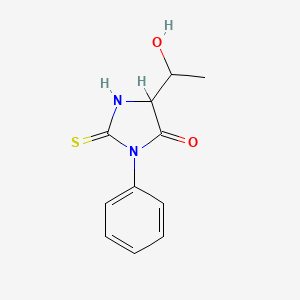 molecular formula C11H12N2O2S B1587024 5-(1-Hydroxyethyl)-3-phenyl-2-thioxoimidazolidin-4-one CAS No. 5789-21-9