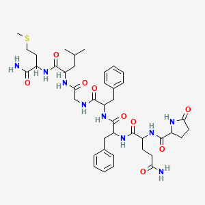 N-[1-[[1-[[2-[[1-[(1-amino-4-methylsulfanyl-1-oxobutan-2-yl)amino]-4-methyl-1-oxopentan-2-yl]amino]-2-oxoethyl]amino]-1-oxo-3-phenylpropan-2-yl]amino]-1-oxo-3-phenylpropan-2-yl]-2-[(5-oxopyrrolidine-2-carbonyl)amino]pentanediamide