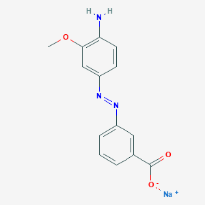 molecular formula C14H12N3NaO3 B158726 Sodium 3-[(4-amino-3-methoxyphenyl)azo]benzoate CAS No. 10142-37-7