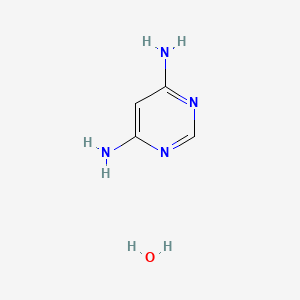 molecular formula C4H8N4O B1587274 Pyrimidine-4,6-diammonium hydrogen sulphate (1:2) CAS No. 77709-02-5
