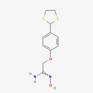 molecular formula C11H14N2O2S2 B1587284 2-[4-(1,3-二硫杂环-2-基)苯氧基]-N'-羟基乙亚胺酸酰胺 CAS No. 262607-85-2