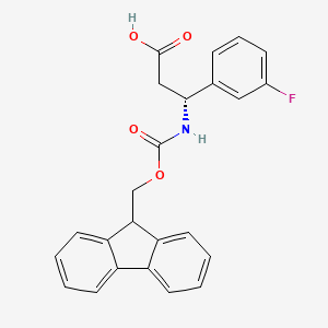 molecular formula C24H20FNO4 B1587350 (R)-3-((((9H-Fluoren-9-yl)methoxy)carbonyl)amino)-3-(3-fluorophenyl)propanoic acid CAS No. 511272-51-8
