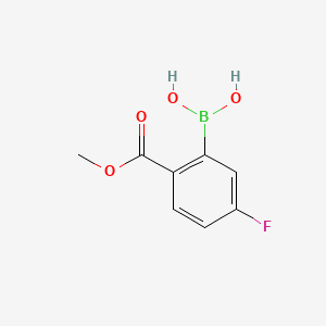 molecular formula C8H8BFO4 B1587357 2-Methoxycarbonyl-5-fluorophenylboronic acid CAS No. 850568-05-7