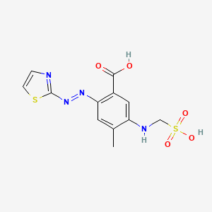 molecular formula C12H12N4O5S2 B1587370 4-Methyl-5-(sulfomethylamino)-2-(2-thiazolylazo)benzoic acid CAS No. 82138-69-0