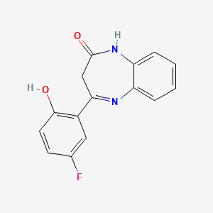 molecular formula C15H11FN2O2 B1587440 1,3-Dihydro-4-(5-fluoro-2-hydroxyphenyl)-2H-1,5-benzodiazepin-2-one CAS No. 351003-09-3