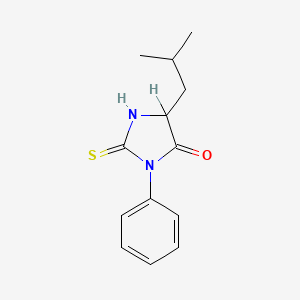 molecular formula C13H16N2OS B1587486 5-(2-Methylpropyl)-3-phenyl-2-thioxoimidazolidin-4-one CAS No. 4399-40-0
