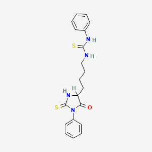molecular formula C20H22N4OS2 B1587487 1-(4-(5-Oxo-1-phenyl-2-thioxoimidazolidin-4-yl)butyl)-3-phenylthiourea CAS No. 5657-26-1