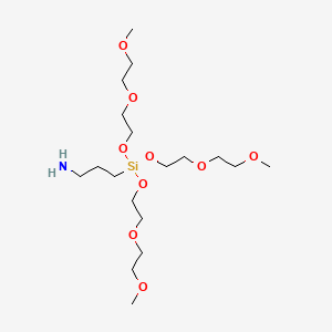 molecular formula C18H41NO9Si B1587713 9,9-Bis(2-(2-methoxyethoxy)ethoxy)-2,5,8-trioxa-9-siladodecan-12-amine CAS No. 87994-64-7