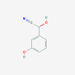 molecular formula C8H7NO2 B158773 (2r)-2-Hydroxy-2-(3-hydroxyphenyl)acetonitrile CAS No. 10049-64-6