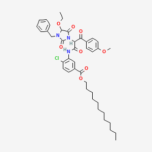 molecular formula C41H50ClN3O8 B1587779 alpha-(4-Methoxybenzoyl)-alpha-(1-benzyl-5-ethoxyhydantion)-2-chloro-5-dodecyloxycarbonyl acetanilide CAS No. 70950-45-7