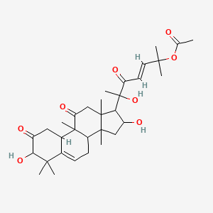 B1587854 [(E)-6-(3,16-dihydroxy-4,4,9,13,14-pentamethyl-2,11-dioxo-3,7,8,10,12,15,16,17-octahydro-1H-cyclopenta[a]phenanthren-17-yl)-6-hydroxy-2-methyl-5-oxohept-3-en-2-yl] acetate CAS No. 89647-62-1