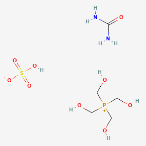 molecular formula C5H17N2O9PS B1587882 hydrogen sulfate;tetrakis(hydroxymethyl)phosphanium;urea CAS No. 63502-25-0