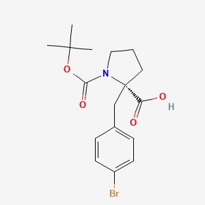 molecular formula C17H22BrNO4 B1587891 （S）-2-(4-溴苯甲基)-1-(叔丁氧羰基)吡咯烷-2-羧酸 CAS No. 706806-77-1