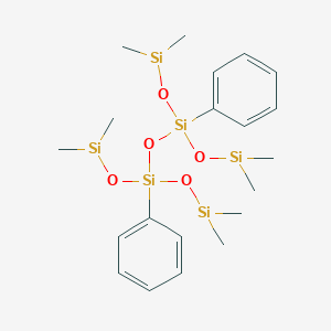 molecular formula C20H34O5Si6 B1587936 Tetrasiloxane, 3,5-bis((dimethylsilyl)oxy)-1,1,7,7-tetramethyl-3,5-diphenyl- CAS No. 66817-59-2
