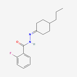 2-fluoro-N-[(4-propylcyclohexylidene)amino]benzamide