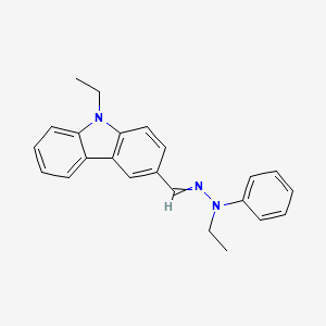 molecular formula C23H23N3 B1588070 9-Ethyl-3-((2-ethyl-2-phenylhydrazono)methyl)-9H-carbazole CAS No. 84678-52-4