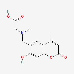 molecular formula C14H15NO5 B1588125 N-((7-Hydroxy-4-methyl-2-oxo-2H-1-benzopyran-6-yl)methyl)sarcosine CAS No. 81028-96-8