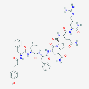 molecular formula C54H75N13O11 B158815 Desamino-tyrosyl-phenylalanyl-leucyl-phenylalanyl-glutaminyl-prolyl-glutaminyl-argininamide CAS No. 138109-95-2