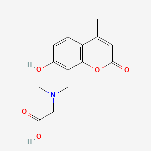 molecular formula C14H15NO5 B1588156 N-((7-Hydroxy-4-methyl-2-oxo-2H-1-benzopyran-8-yl)methyl)sarcosine CAS No. 54696-41-2