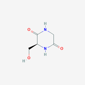 molecular formula C5H8N2O3 B1588267 (S)-3-(Hydroxymethyl)piperazine-2,5-dione CAS No. 52661-98-0