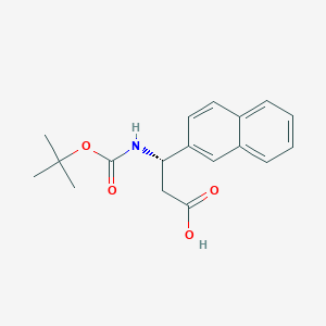 molecular formula C18H21NO4 B1588270 (S)-3-((tert-Butoxycarbonyl)amino)-3-(naphthalen-2-yl)propanoic acid CAS No. 500770-69-4
