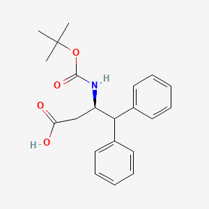 molecular formula C21H25NO4 B1588285 (R)-3-((tert-Butoxycarbonyl)amino)-4,4-diphenylbutanoic acid CAS No. 332062-06-3