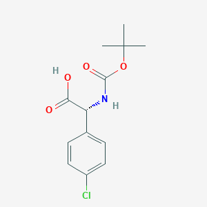 molecular formula C13H16ClNO4 B1588293 (R)-2-((tert-Butoxycarbonyl)amino)-2-(4-chlorophenyl)acetic acid CAS No. 53994-85-7