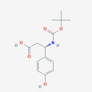 molecular formula C14H19NO5 B1588296 (S)-3-((tert-Butoxycarbonyl)amino)-3-(4-hydroxyphenyl)propanoic acid CAS No. 499995-80-1