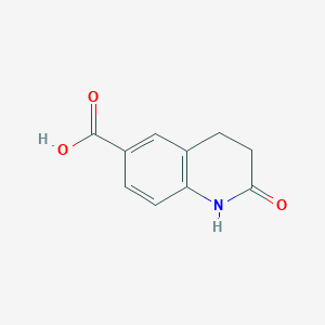 molecular formula C10H9NO3 B1588301 2-Oxo-1,2,3,4-tetrahydroquinoline-6-carboxylic acid CAS No. 70639-77-9