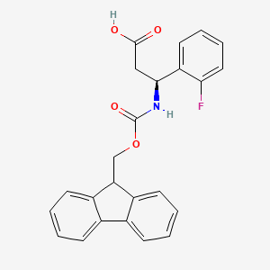 molecular formula C24H20FNO4 B1588318 (S)-3-((((9H-Fluoren-9-yl)methoxy)carbonyl)amino)-3-(2-fluorophenyl)propanoic acid CAS No. 507472-13-1