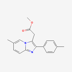 molecular formula C18H18N2O2 B1588360 Methyl 2-(6-methyl-2-(p-tolyl)imidazo[1,2-a]pyridin-3-yl)acetate CAS No. 258273-50-6