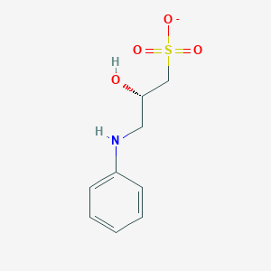molecular formula C9H12NO4S- B1588381 1-propanesulfonic acid, 3-(cyclohexylamino)-2-hydroxy-, monosodium salt CAS No. 102601-34-3