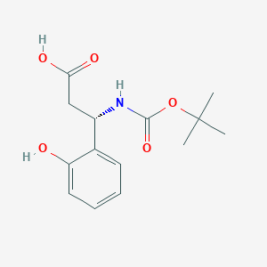 molecular formula C14H19NO5 B1588388 (S)-3-((叔丁氧羰基)氨基)-3-(2-羟基苯基)丙酸 CAS No. 499995-78-7