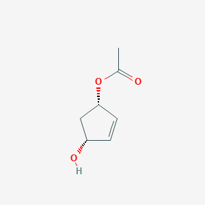 molecular formula C7H10O3 B1588430 (1R,4S)-cis-4-Acetoxy-2-cyclopenten-1-ol CAS No. 60176-77-4
