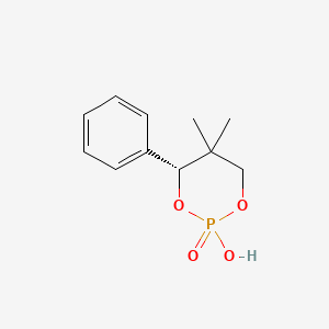 molecular formula C11H15O4P B1588479 (4R)-2-Hydroxy-5,5-dimethyl-4-phenyl-1,3,2-dioxaphosphorinan 2-oxide CAS No. 98674-80-7