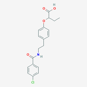 B1588514 2-(4-(2-((4-Chlorobenzoyl)amino)ethyl)phenoxy)butanoic acid CAS No. 63927-29-7