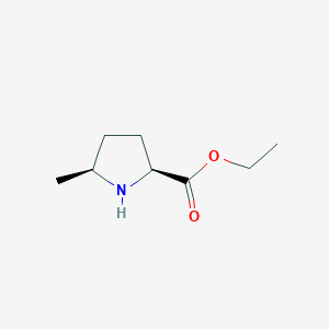 molecular formula C8H15NO2 B1588524 (2S,5S)-Ethyl 5-methylpyrrolidine-2-carboxylate CAS No. 676560-84-2