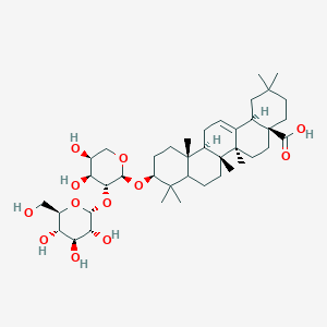 molecular formula C41H66O12 B1588531 (4aS,6aR,6aS,6bR,10S,12aR,14bR)-10-[(2S,3R,4S,5S)-4,5-dihydroxy-3-[(2R,3R,4S,5S,6R)-3,4,5-trihydroxy-6-(hydroxymethyl)oxan-2-yl]oxyoxan-2-yl]oxy-2,2,6a,6b,9,9,12a-heptamethyl-1,3,4,5,6,6a,7,8,8a,10,11,12,13,14b-tetradecahydropicene-4a-carboxylic acid CAS No. 60213-69-6
