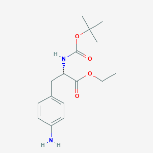 molecular formula C16H24N2O4 B1588545 (S)-Ethyl 3-(4-aminophenyl)-2-((tert-butoxycarbonyl)amino)propanoate CAS No. 67630-01-7