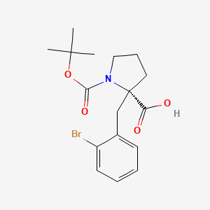 molecular formula C17H22BrNO4 B1588553 (S)-2-(2-溴苄基)-1-(叔丁氧羰基)吡咯烷-2-羧酸 CAS No. 706806-73-7